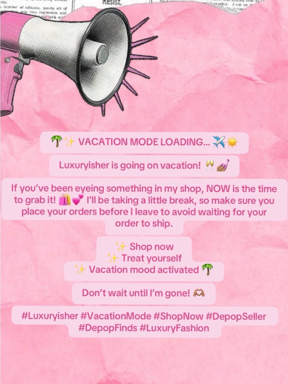 Time is near, Shop Before I Jet!